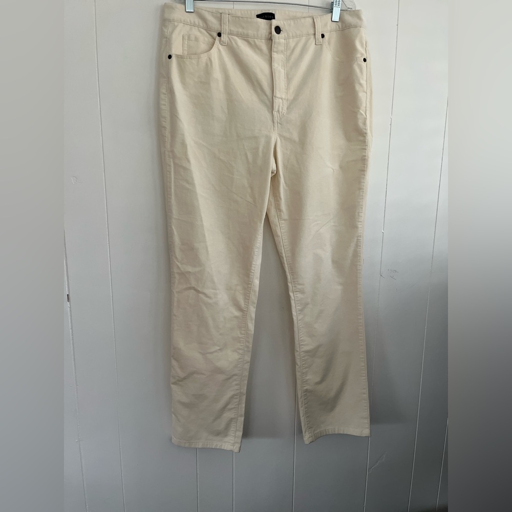 Talbots Corduroy Straight Leg Pant sz 16 Cream